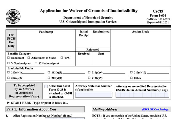 What Is an I-601 Waiver?