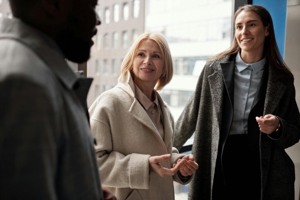 A Spanish-speaking attorney with her co-workers